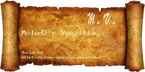 Molnár Vaszilia névjegykártya